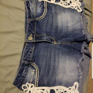 No Boundaries Jean Embroidered Cut off shorts